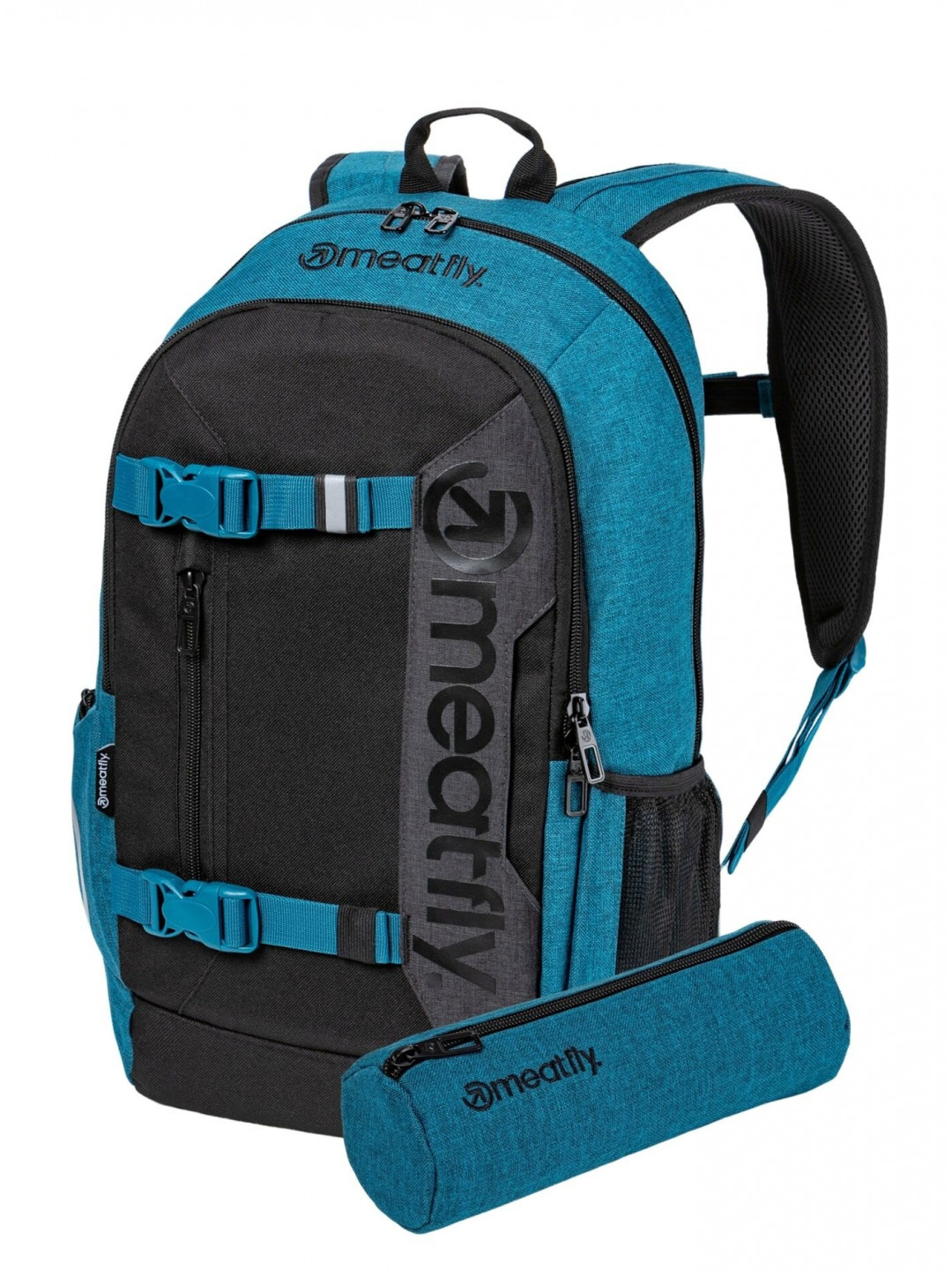 Meatfly batoh Basejumper Petrol Heather Black 22 L Modrá Objem 22 L